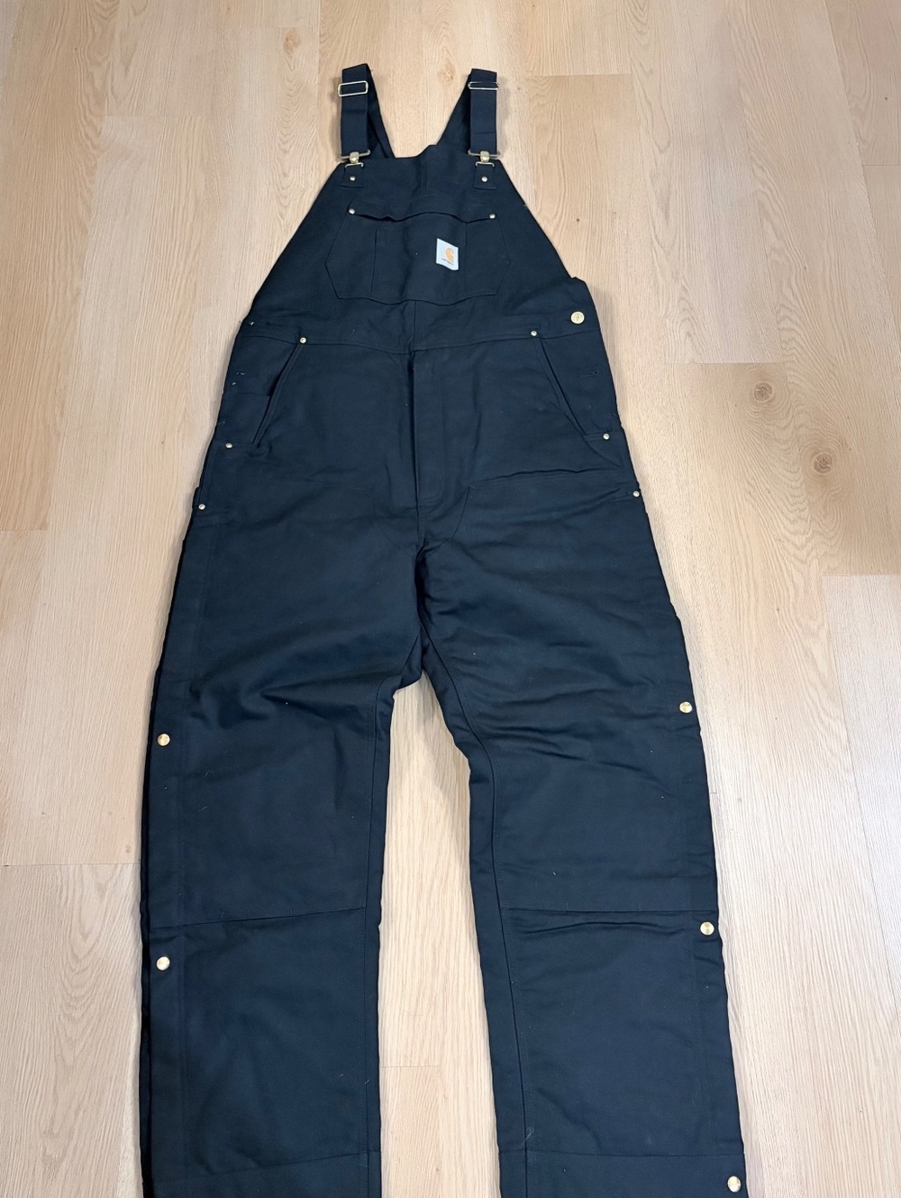 Men’s Carhartt Black Loose Fit Insulated Bib Overalls L Tall